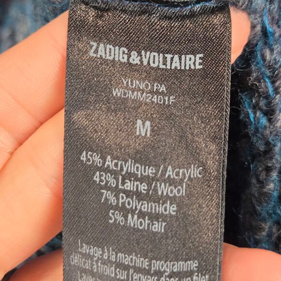 Zadig and Voltaire Wool Mohair Long Duster Sweater Knit Academia Oversize Medium - Picture 3 of 5